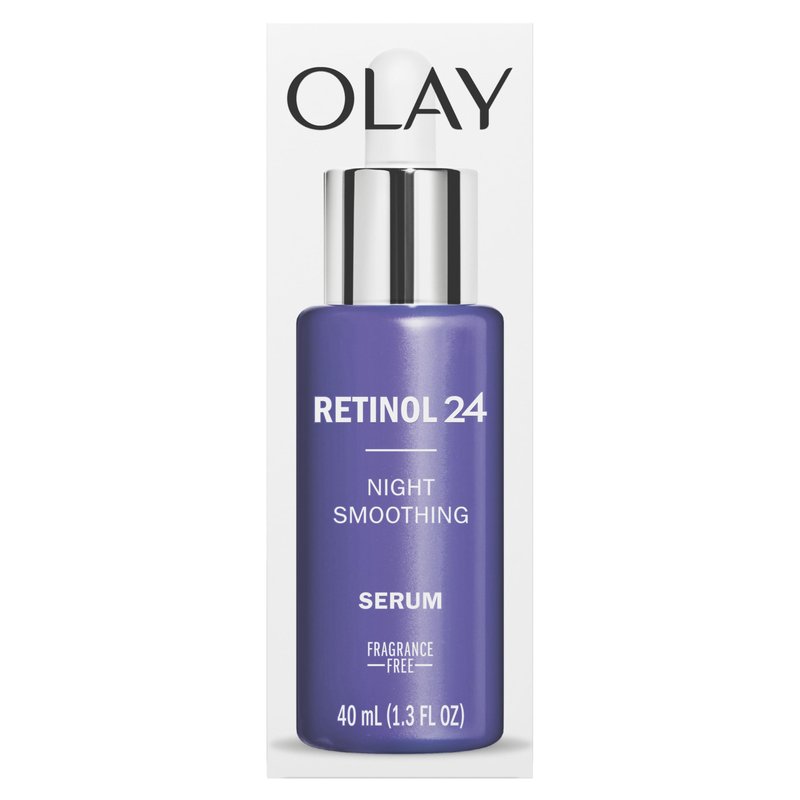 Olay Retinol 24 MAX Night Smoothing Serum, Fragrance – Free, 1.3 Oz