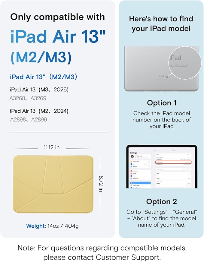 MOFT Dynamic Folio Case for iPad Air 13-inch (M4 2026 / M3 2025 / M2 2024),Slim Magnetic Stand Case with 20+ Viewing Angles, Auto Wake/Sleep,Ultra Thin, Panna Cotta x Faded Jeans