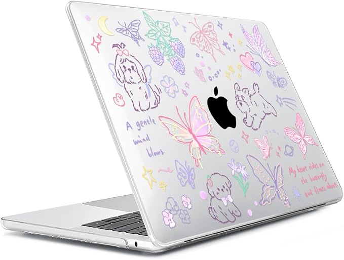 HOHAIYOO for 2026 2025 2024-2022 MacBook Air 13 inch Case M5 A3449 M4 A3240 M3 A3113 M2 A2681 with Touch ID& 13.6" Liquid Retina Display, Hard Shell&Keyboard Cover&Screen Film&Webcam Cover, Cute Puppy