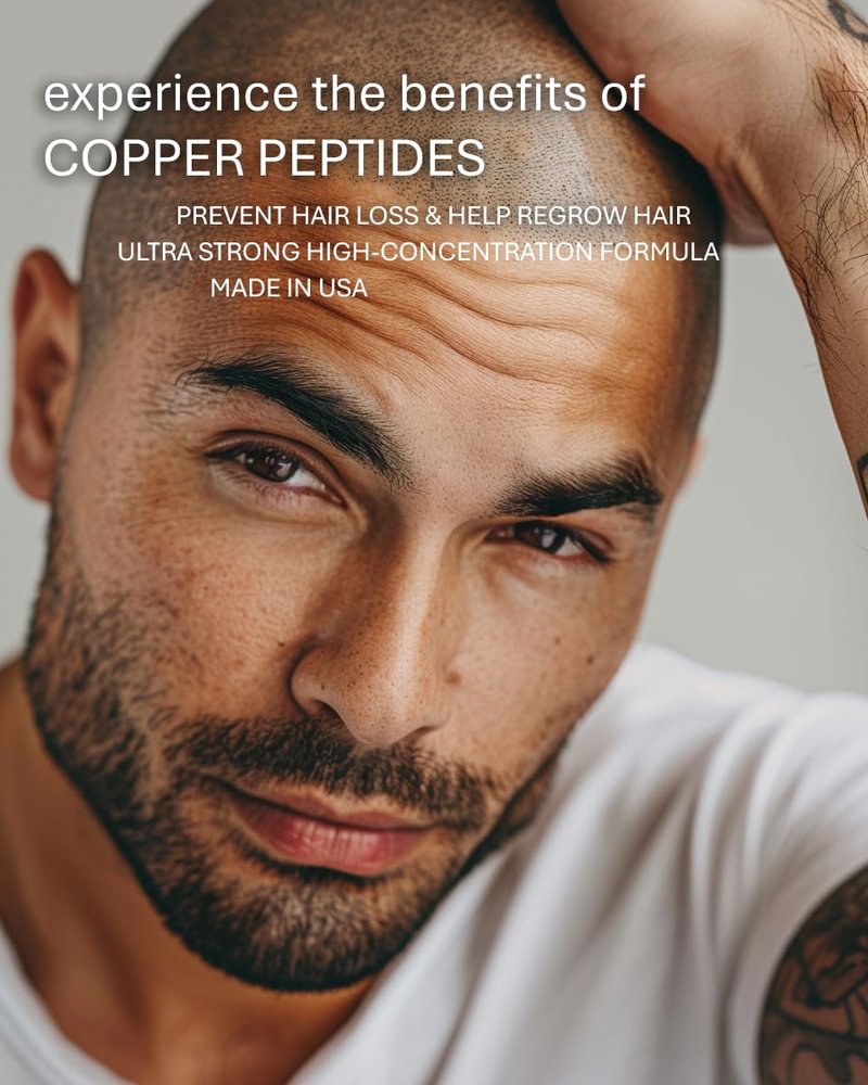 Copper Peptides for Hair Growth - Ultrastrong 10% Copper Peptide Serum for Hair Liposomal 7x Absorption - MADE IN USA