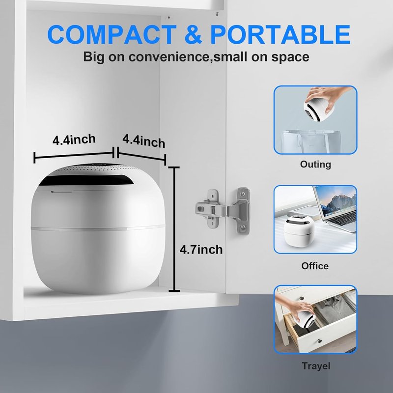 Ultrasonic Retainer Cleaner - 45kHz Digital Timer, 180ml for Dentures, Mouth Guards, Braces & Jewelry | White