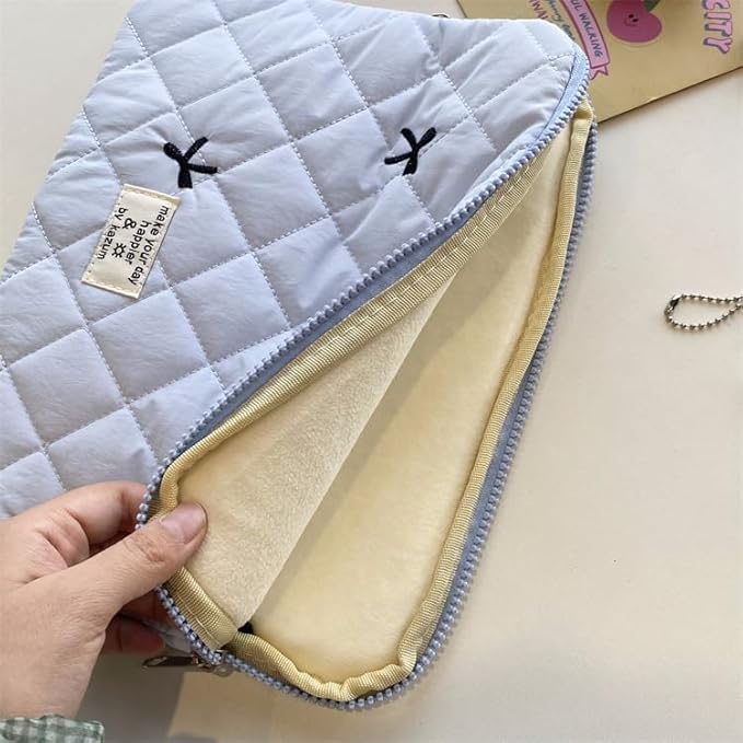Attria Cute Bow Graphic Carrying Laptop Bag Y2K Preppy Laptop Sleeve Case Bag Kawaii Pad Computer Protect Case Pouch (13-14 inch,Blue)