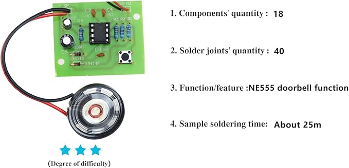 Yidab Soldering Practice Kit - DIY Electronic Doorbell Soldering Kit (Suitable for Home Installation + STEM Education), An Entry - level Electronic Production Kit for Beginners