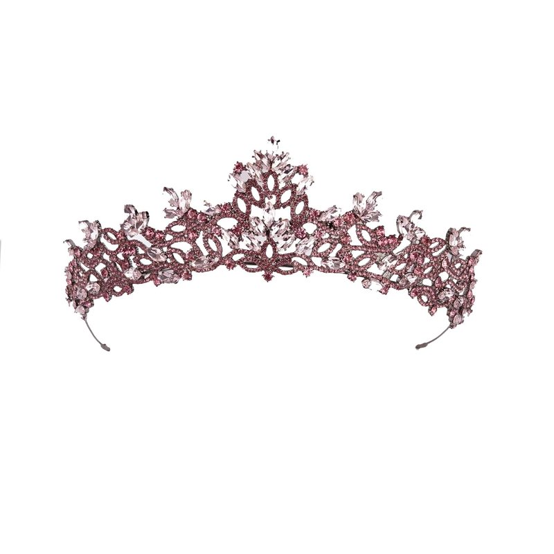 Handmade Pink Tiara for Women - Sparkling Rhinestone Crown for Bridal, Prom, Pageant & Birthday | Elegant Headpiece