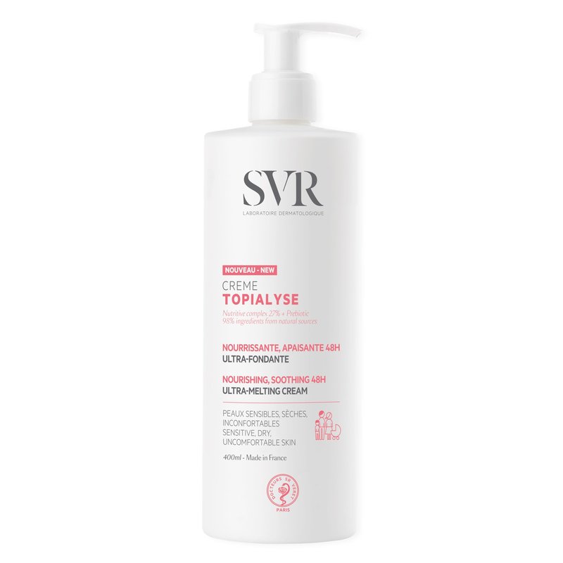 SVR - Topialyse Cream - For Sensitive Skin Relief - Gentle Body & Face Moisturizer for Dry Skin - Restores the Skin Barrier - Provides 48-Hour Hydration - Dermatologically Tested - 13.5 fl.oz