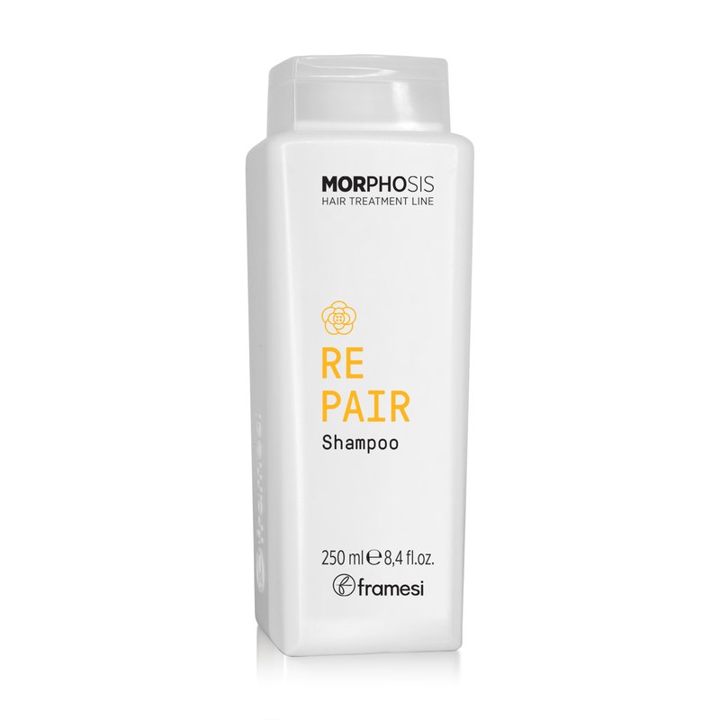 Framesi Morphosis Repair Shampoo - Moisturizing Shampoo for Damaged Hair - Hydrating for Dehydrated, Overtreated, Brittle Hair - Weightless, Fine Hair Friendly + Recognizable Ingredients (8.4 Fl Oz)
