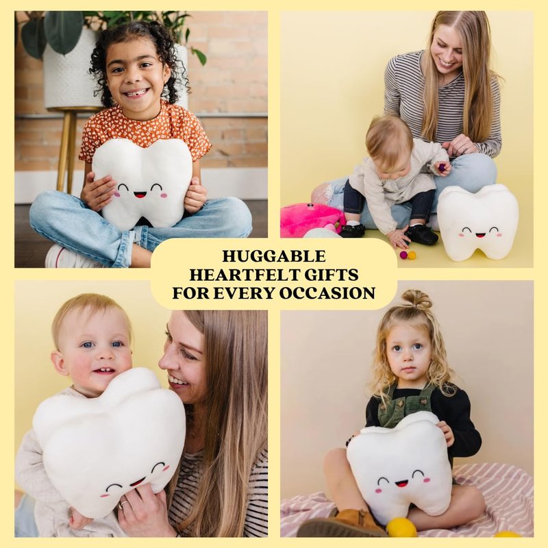 Nerdbugs Tooth Plush - The Molar The Merrier! - Dentist & Oral Surgeon Gift / Tooth Fair Pillow