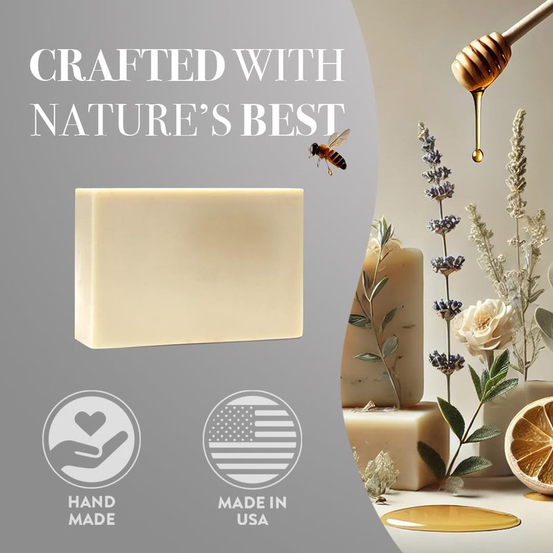 Geranium Tallow Soap Bar - Grass Fed Beef Tallow & Essential Oil | Gentle Cleanse for Face & Body, 3 Pack