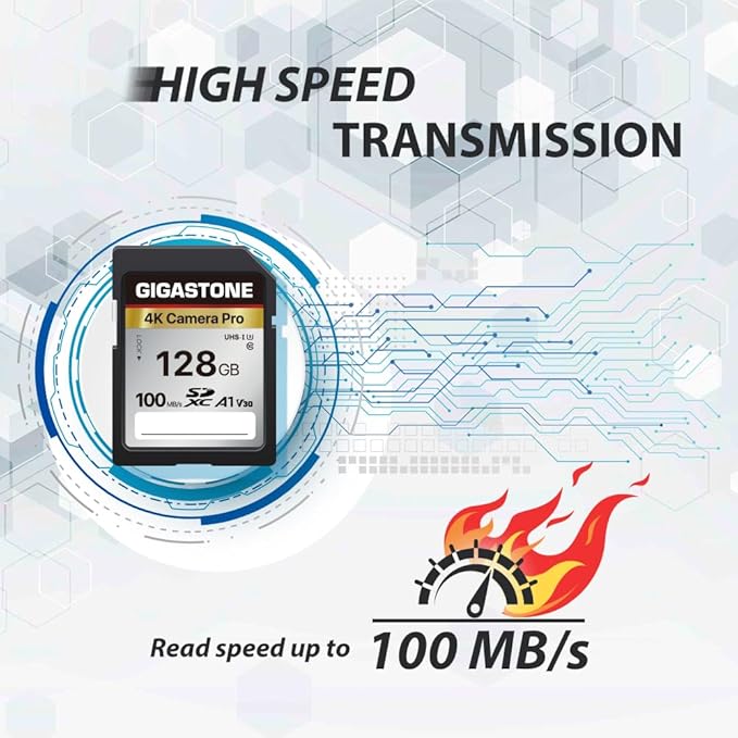 【5-Years Data Recovery】 GIGASTONE 128GB SD Card 10-Pack, 4K Camera Pro, UHS-I A1 V30 SDXC Memory Card 4K UHD Video Compatible with Digital Camera, with 10 Mini Cases