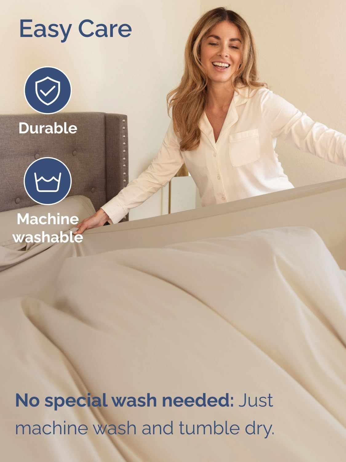 Skiennix Extra Deep Twin Sheet Set - 4 Piece Breathable Cooling Bedding - Soft Wrinkle-Free Wheat Color