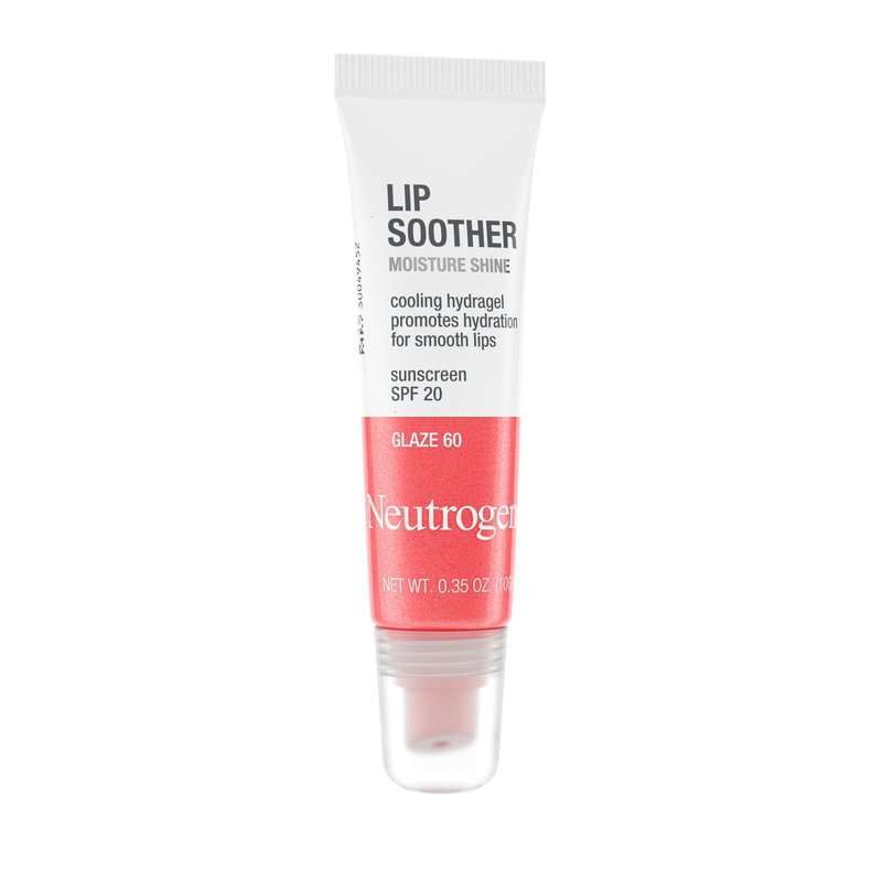 Neutrogena MoistureShine Lip Soother Gloss with SPF 20 Sun Protection, High Gloss Tinted Lip Moisturizer with Hydrating Glycerin & Soothing Cucumber for Dry Cracked Lips, Glaze 60,.35 oz