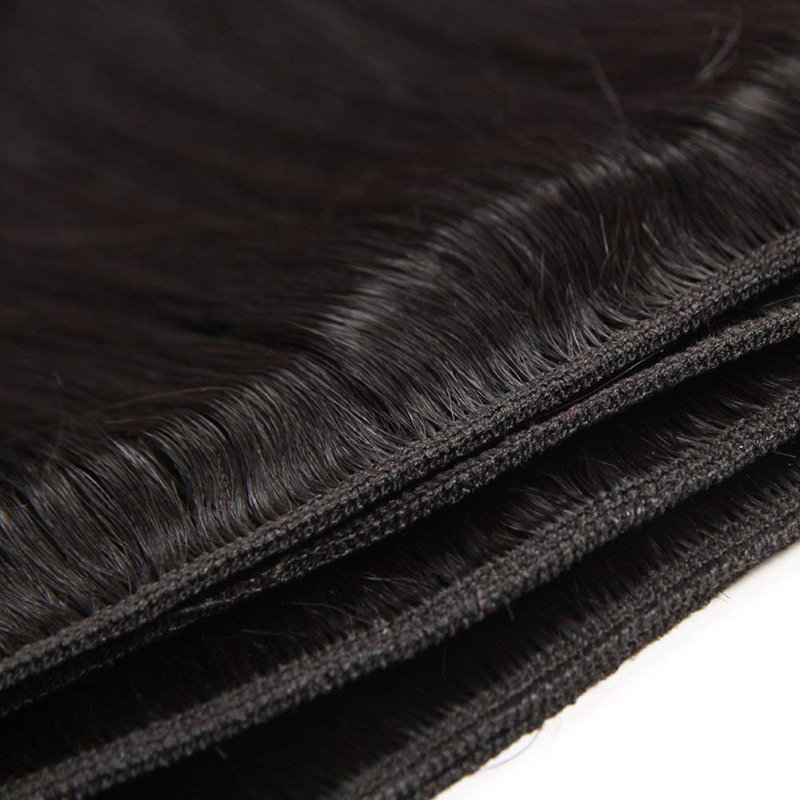 Straight Bundles Human Hair 14 16 18 Inch Deals Brazilian Weave 100% Unprocessed Virgin Remy Double Machine Weft Human Hair 3 Bundles Straight Natural Color