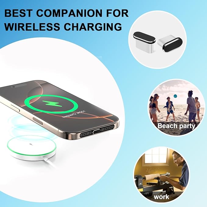 GOWEEWON USB C Dust Plug, 10 PACK USB C Port Cover, Phone Speaker Dust Cover and Type C Charging Port Plug Protector Cover for iPhone 15/ iPhone 16/16 Pro/16 Pro Max, iPhone 17