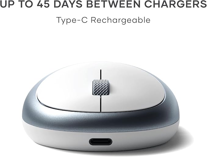 Satechi M1 Wireless Bluetooth Mouse, USB-C Rechargeable, Compact & Portable, for MacBook Air/Pro/Neo, iPad Air/Pro, iPad mini, Mac mini, iMac & Windows - Blue