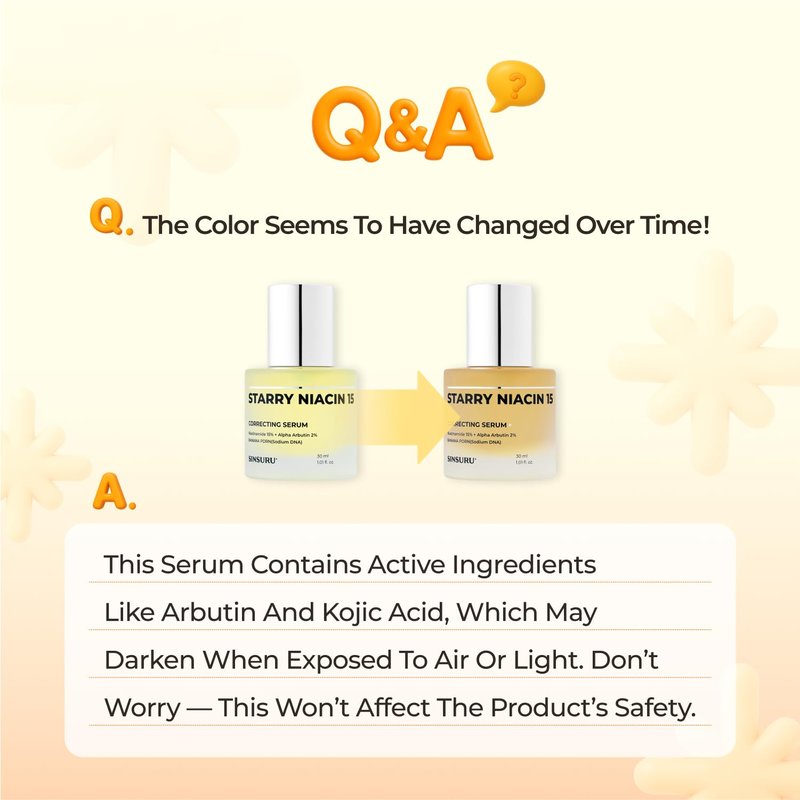 SINSURU 15% Niacinamide + Alpha Albutin + Banana PDRN Starry Niacin 15 Correcting Serum – Potent Brightening Serum for Uneven Tone & Dark Spots, Fragrance-Free | Korean Skincare (1.01 fl.oz / 30ml)