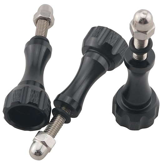 SJZBIN 3PCS Black Aluminium Alloy Hand Tightened Screws Length 19.6mm Universal Action Camera Accessories Adapter Screw for Connecting Tripods Selfie Sticks Fill Light
