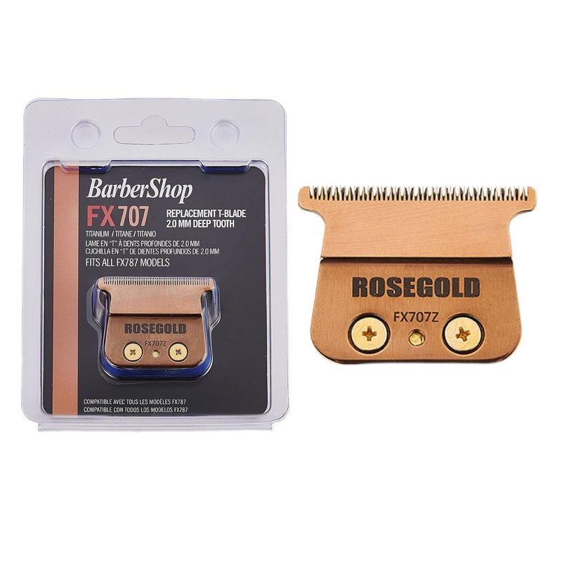 FX707Z Replacement Blades compatible with BaByliss PRO PRO FX787 & FX726 Trimmer,DLC 2.0 Trimmer Blade compatible with BaByliss Replacement Trimmer Blades(1 PC Rose Gold)