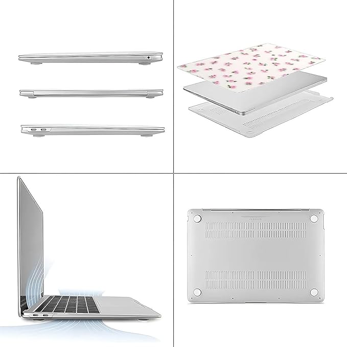 COTAIL Compatible with MacBook Air 13.3 13.6 Inch Case 2022 2021 2020 2019 Plastic Hard Shell Case Cover,13.3 Air (A1932/A2179/A2337), Pink Rose