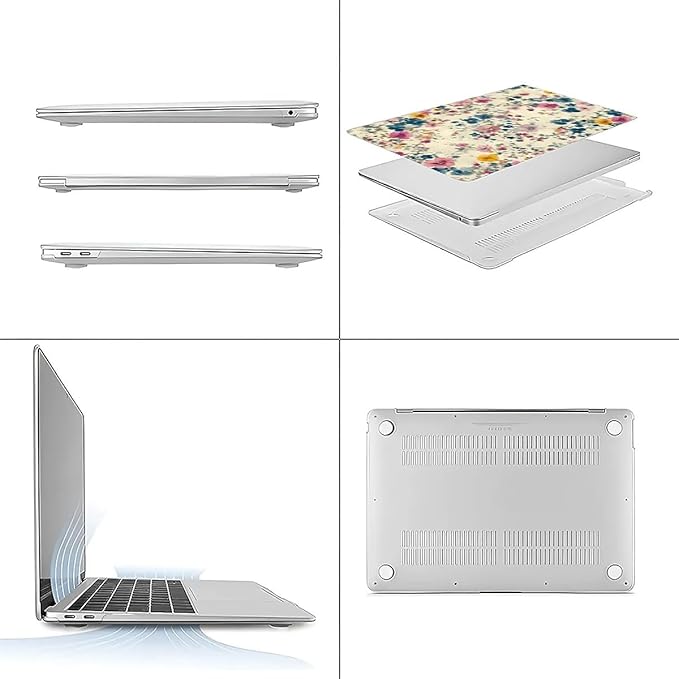 COTAIL Compatible with MacBook Air 13.3 13.6 Inch Case 2022 2021 2020 2019 Plastic Hard Shell Case Cover,13.6 Air (A2681) M2 2022, Small Pastel Flowers