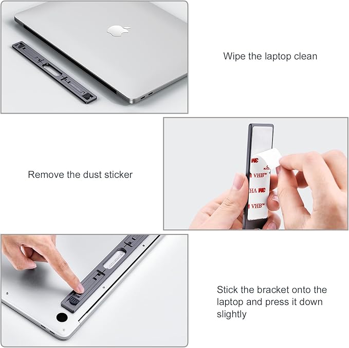 nediea Laptop Risers for Desk, 4 Adjustable Heights Laptop Stand, Keyboard Riser, Ergonomic Laptops Feet for Desk, Compatible with MacBook Air Pro, with Dell, with HP, More 10-15.6” Laptops