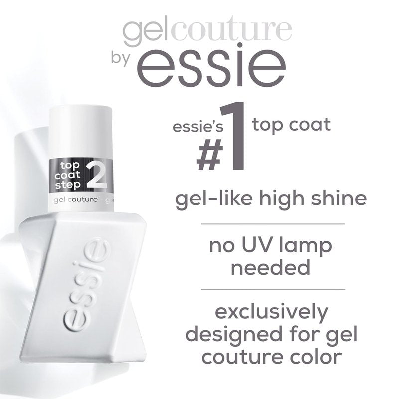 Essie Gel Couture Nail Polish - Long-Lasting Vegan Clear Top Coat | 0.46 fl oz