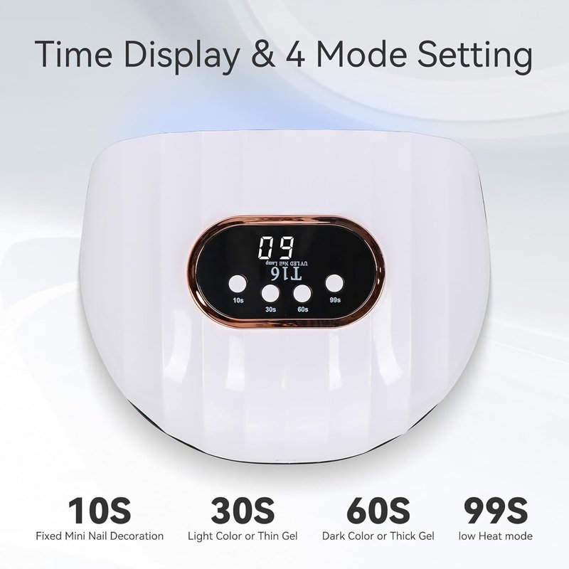UV LED Nail Lamp - 54W/72W Quick-Dry Nail Polish Dryer with 4 Timer Settings | Ideal for DIY Gel Nail Art