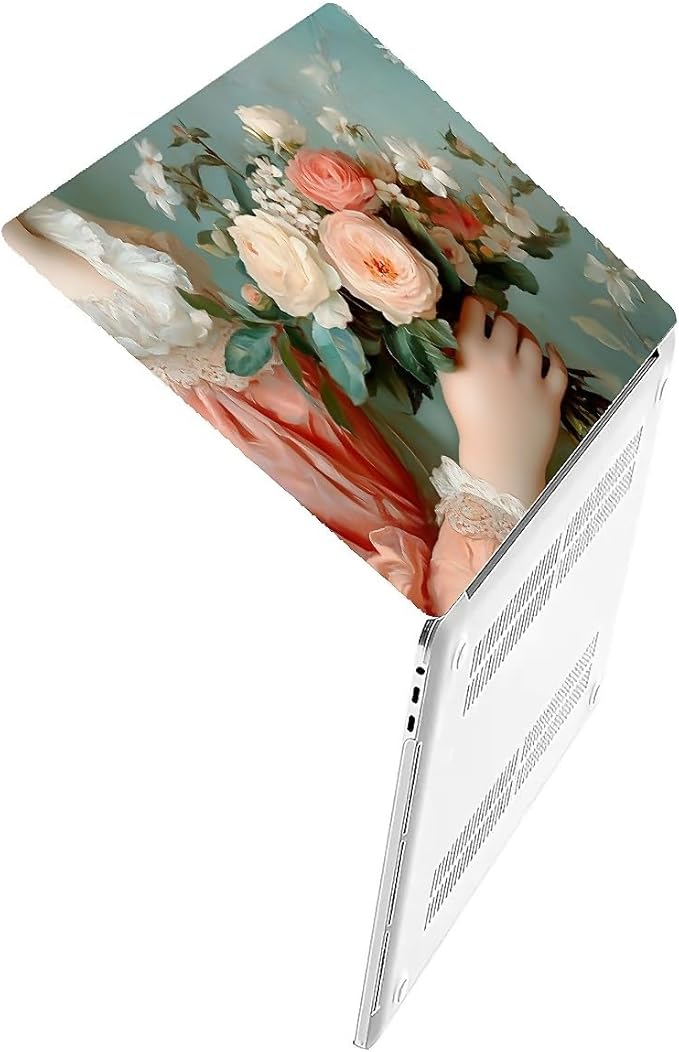 COTAIL Compatible with MacBook Air 13.3 13.6 Inch Case 2022 2021 2020 2019 Plastic Hard Shell Case Cover,13.6 Air (A2681) M2 2022, A Lady with Flowers