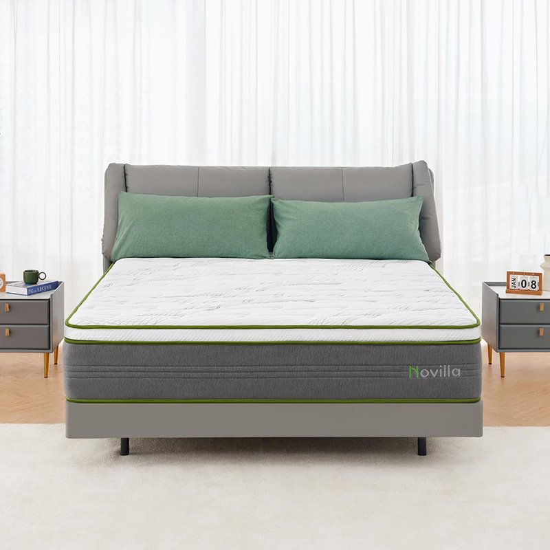 Novilla King Mattress,12 Inch Gel Memory Foam Hybrid Mattress with Individually Pocket Springs, Breathable Mattresses King for Cool Sleep,Motion Isolation & Pressure Relief, Medium Firm, vigour