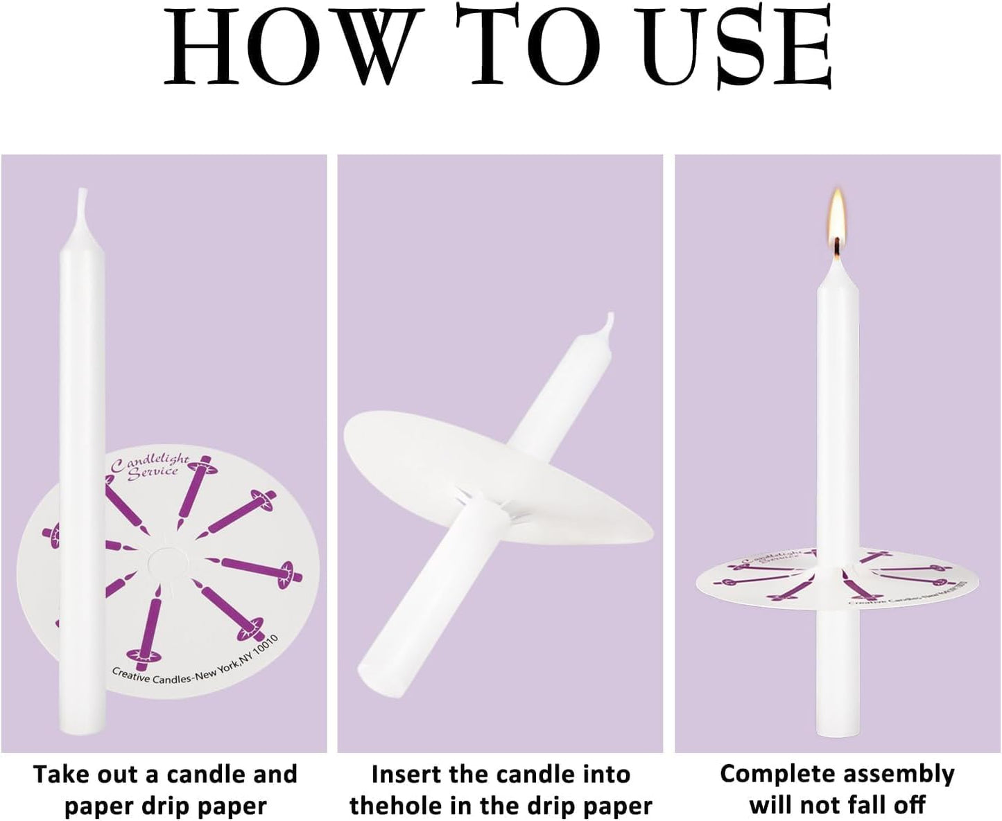 YOROXRG Church Candles - 200 Pcs Unscented White with Drip Protectors | 5" H x 1/2" D for Vigil Services