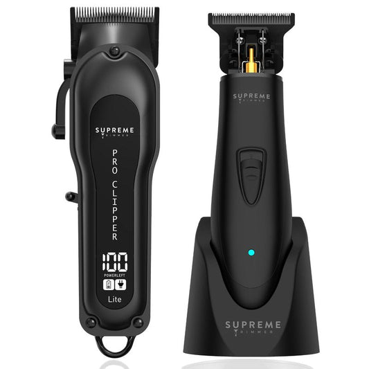 Supreme Trimmer Pro Clipper All Metal w/Fade Blade | 300 Min Run Time Professional Clipper Set, Cordless Beard Trimmer | STC5030 Red