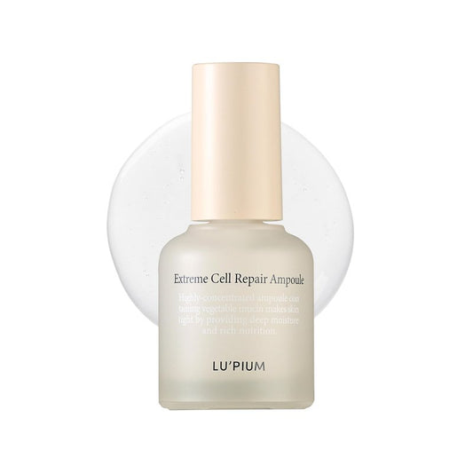 LU'PIUM Extreme Cell Repair Ampoule - Vegan Mucin Serum, Barrier Repair & Deep Hydration, Soothing & Moisturizing, Elastic Thread-like Texture, Korean Skincare (30ml, 1.01 fl.oz.)