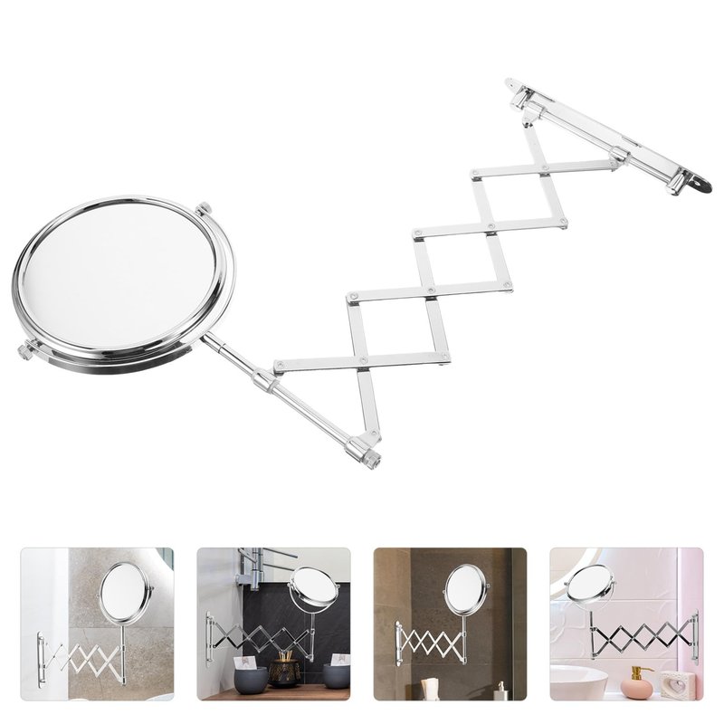 BESPORTBLE Wall Mount Makeup Mirror, 6-Inch Two-Sided Extension Mirror with 3X Magnification - Chrome Bathroom 360° Swivel