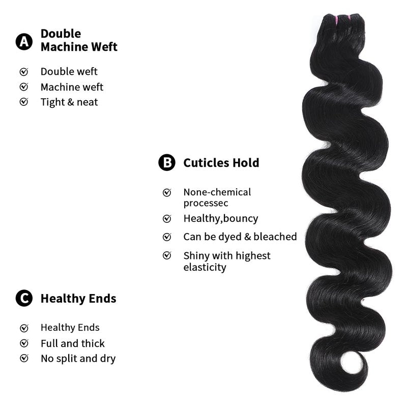 15A Raw Human Hair Bundles Body Wave Human Hair,Triple Lifespan Indian Virgin Hair,No Tangle Shedding,Multiple Washes Keep Texture Silky Soft (1 Bundle Natural Color, 18 Inch)