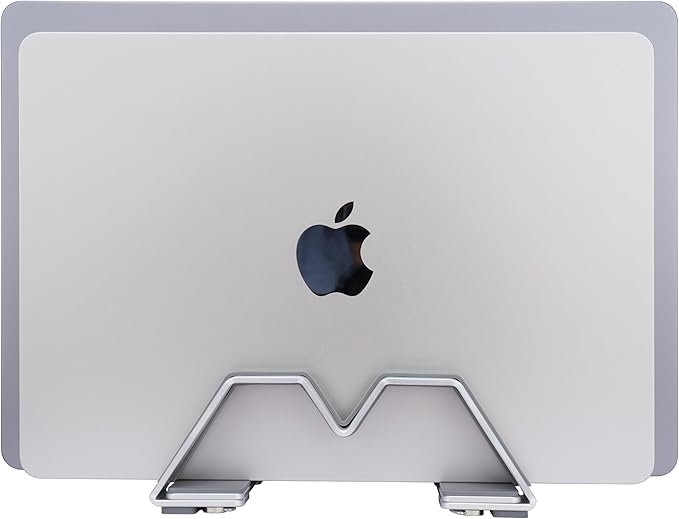 Psitek Adjustable Dual Vertical Laptop Stand - Supports 2 Devices Holder, Fit for All Laptops(10-30mm Thickness) - Fashion Design, Adjustable Width, Anti-Slip & Scratch-Resistant, Patented Design