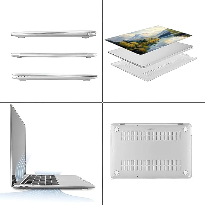 COTAIL Compatible with MacBook Air 13.3 13.6 Inch Case 2022 2021 2020 2019 Plastic Hard Shell Case Cover,13.6 Air (A2681) M2 2022, Mountains and Trees