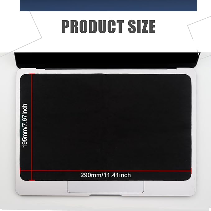 MUBUY-GOL 2 Pack Microfiber Liner Cleaning Cloth 13" with Screen Keyboard Imprint Protection, Laptop Keyboard Protector Compatible with MacBook Neo/Pro/AIR 13" and MacBook Pro 14"-Black