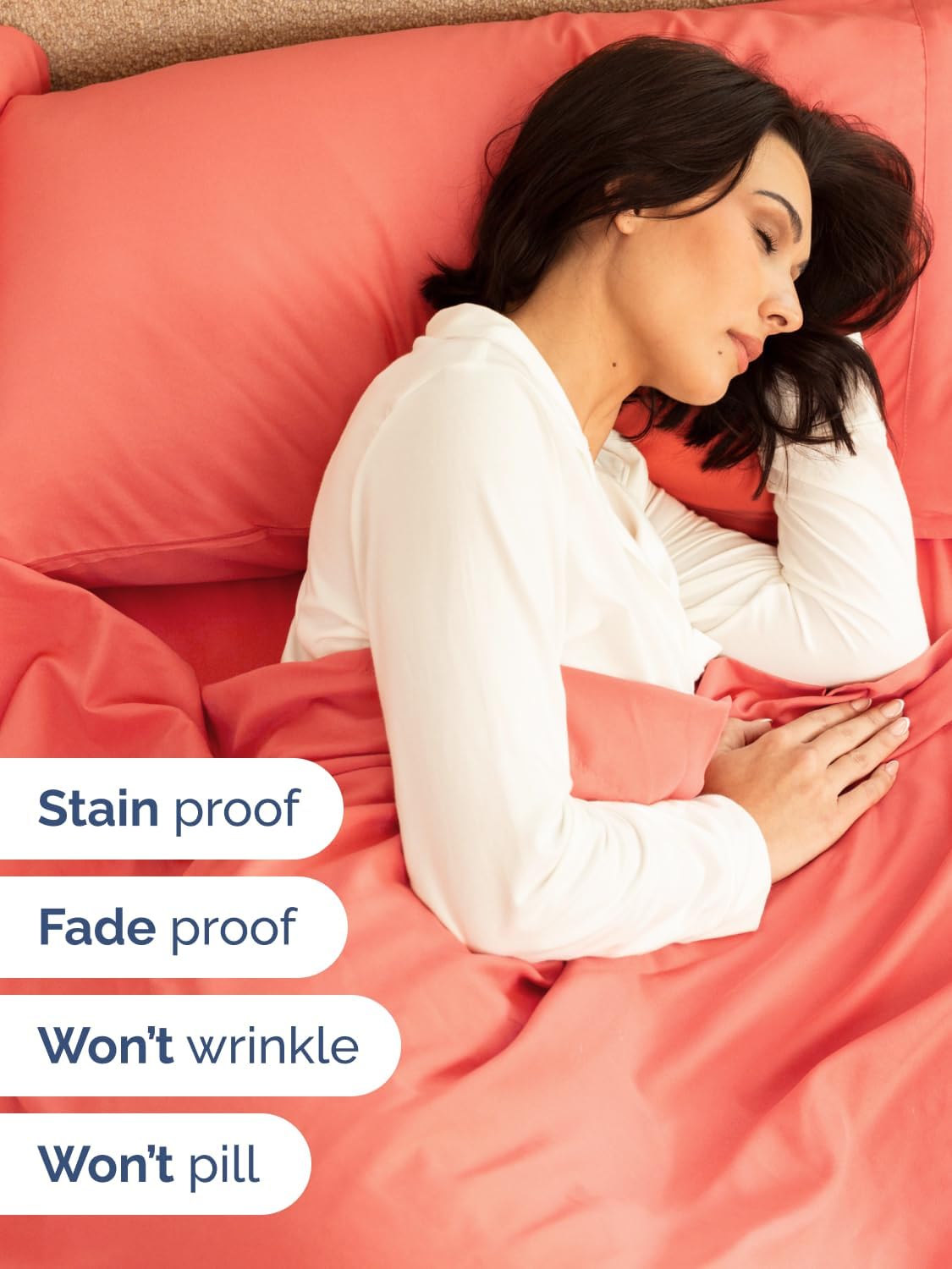 Skiennix Extra Deep King Sheet Set - 6 Piece Breathable Cooling Bedding - Soft, Wrinkle-Free Coral