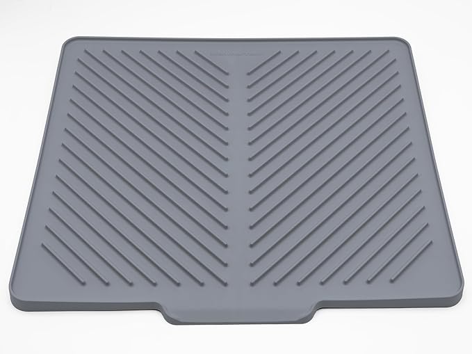 WeatherTech DishMat Drain- 16" x 18" Drip Dry Hand-Washed Dish Drying Mat, Slate
