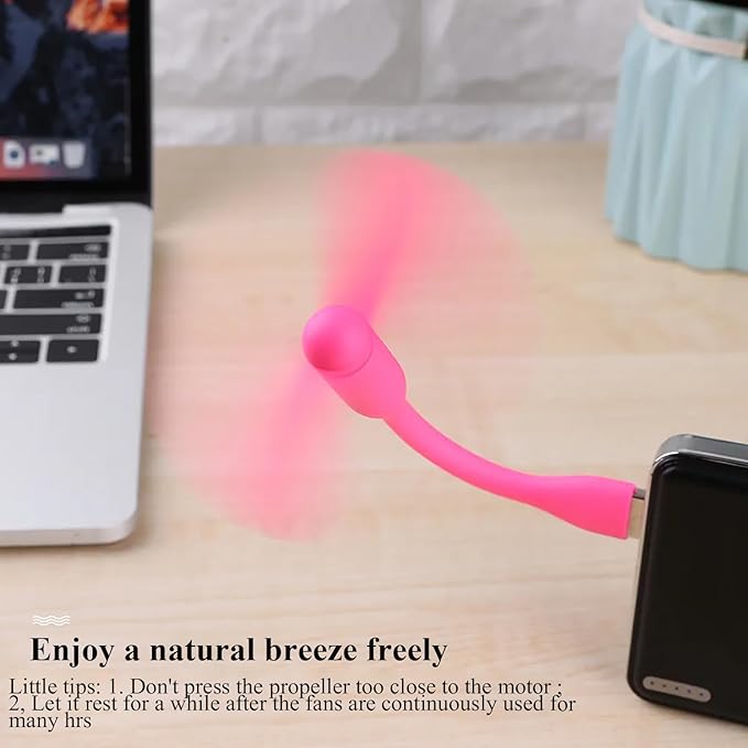 Soseelnee Mini USB Fan, Portable Pocket Fan USB-A Powered Little Cooler, Quiet Operation, for Home Office Car Outdoor Travel- 4 Pack (Blue+ White+ Green+ Pink)