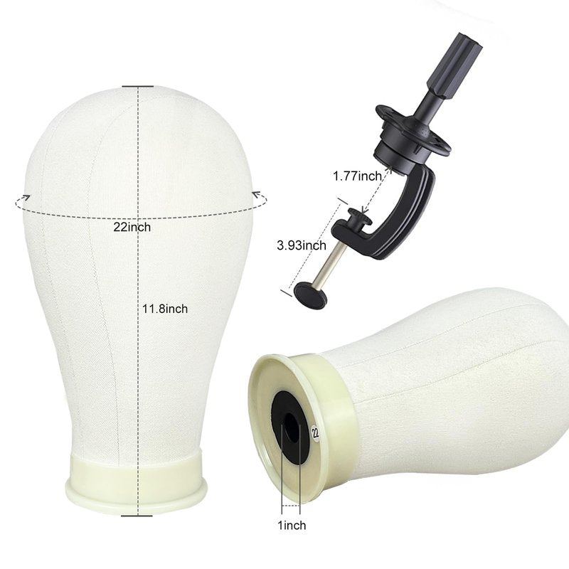 Firstwon 22 Inch Wig Head Mannequin Head for Wigs, Wig Stand with Head for Hair Styling Practice Display Wigs Making Tripod Stand with T Pins Set