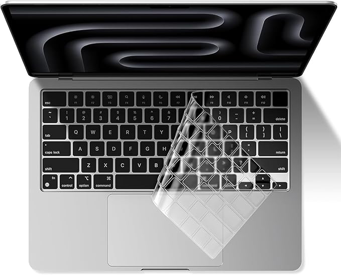 EooCoo Premium Keyboard Cover Skin Protector, Laptop Accessories Compatible with 2026 2025 2024 2023 2022 2021 M5-M1 Pro/Max MacBook Pro 14/16, M5-M2 MacBook Air 13/15, 2026 MacBook Neo 13, Clear