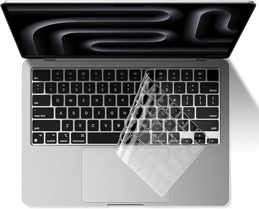 EooCoo Premium Keyboard Cover Skin Protector, Laptop Accessories Compatible with 2026 2025 2024 2023 2022 2021 M5-M1 Pro/Max MacBook Pro 14/16, M5-M2 MacBook Air 13/15, 2026 MacBook Neo 13, Clear
