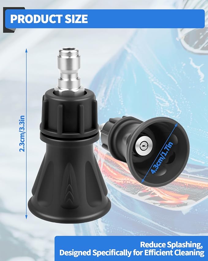 40 Degree Pressure Washer Nozzle - Stainless Steel, Pressure Washer Nozzles Guard, 1/4" Quick Connect, High-Efficiency Pressure Washer Nozzle Tips with Rubber Guard (4.0 Orifice)