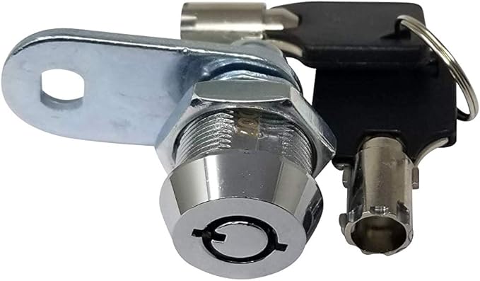 Admiral Locks Tubular Cam Lock, Keyed Alike Removable Key RV Compartment Storage Lock Cabinet Locks (Chrome Pack of 5, 5/8 Inch 180°)