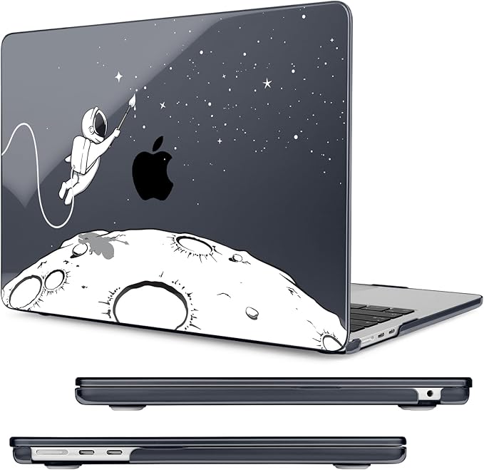 MecBevia Compatible with 2026 M5 MacBook Air 13 inch Case 2026 2025 2024-2022 M5 A3449 M4 A3240 M3 A3113 M2 A2681, Keyboard Cover, Screen Protector, Webcam Cover & Type-C OTG, Astronauts Stars