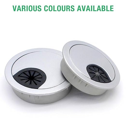 EASYEAH 2 Pcs Desk Grommet 3-1/8" / 80 mm, Desk Cord Hole Cover, Cable Grommet ABS Plastic, Desk Hole Grommet for Home & Office Pc, Detachable Cable Cord Organizer-Silver Sand