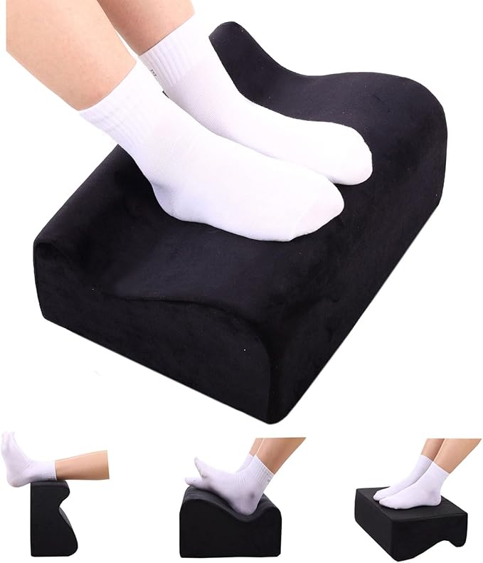 Foot Rest for Under Desk at Work,At Work Soft Ergonomic Footrest,Support Foot Pillow,Heel Chair,Leg Elevation Pillow,(Black)