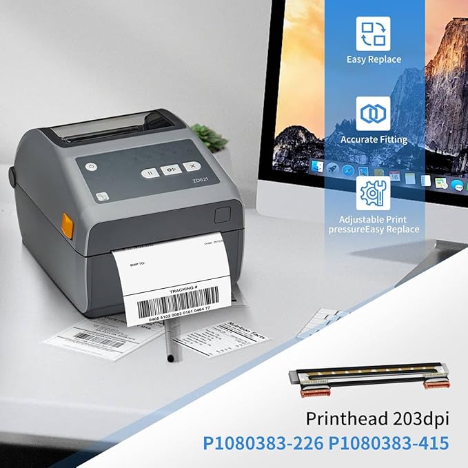 P1080383-226 Printhead Replacement [New Version 2026] for Zebra ZD420 ZD620 Print Head Thermal Desktop Printer Printhead Kit ZD420 Print Head 203dpi P1080383-415 (Not for 300dpi)