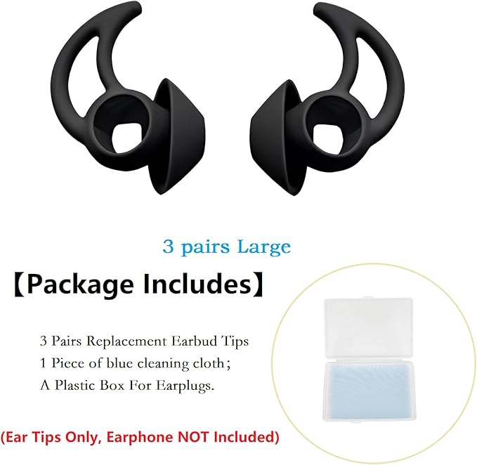 CYADCI Earbud Tips 3 Pairs Large Compatible with Bose QuietComfort Earbuds and Sport Earbuds