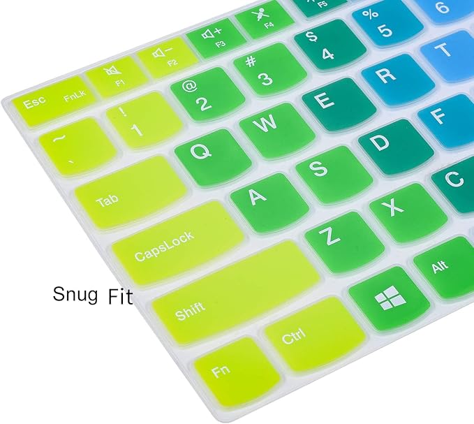 Colorful Keyboard Cover for 15.6" Lenovo ThinkPad E15 Gen 4/3/2 T15 T15p T15g L15 Gen 2 1 P51s P52 P52s P53 P72 P73/ThinkPad E580 E590 E595 L580 L590/ThinkPad T570 T575 T580 T590, Rainbow
